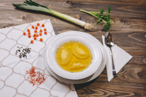 goveja župca s koroškimi skutinimi žepki